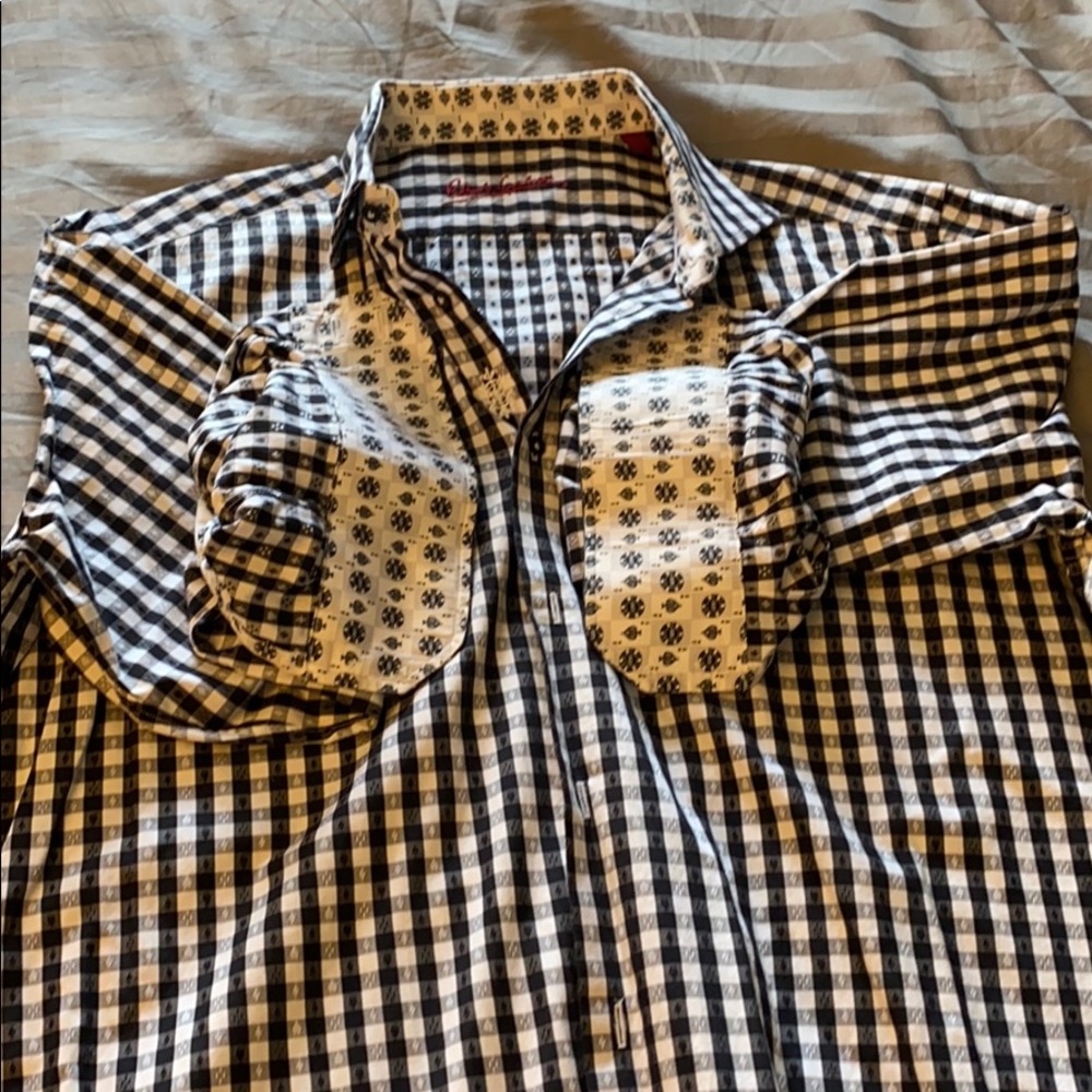 Robert Graham black and white button down